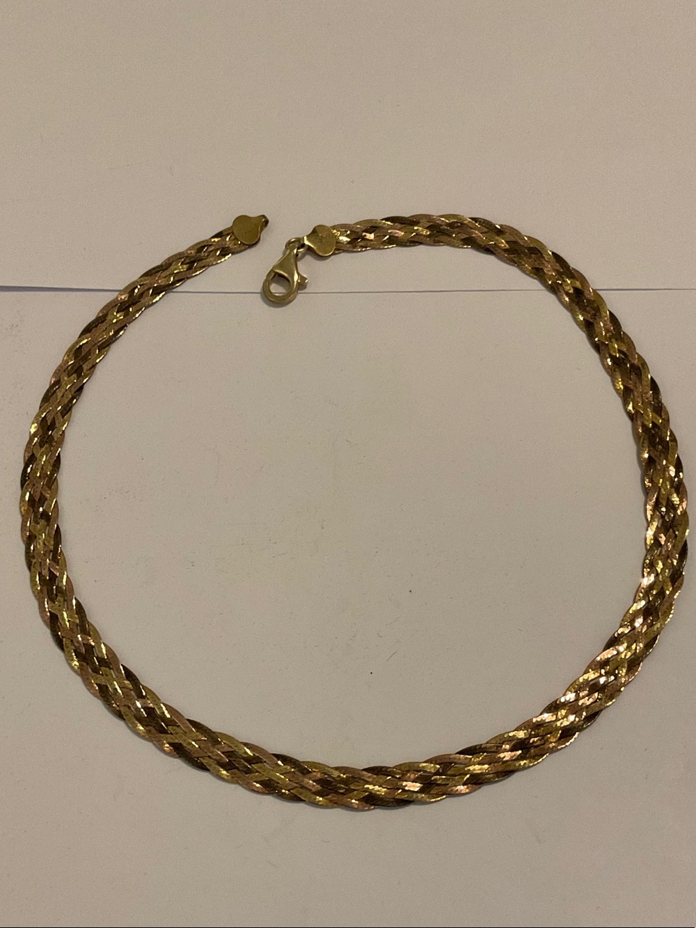 Sterling silver braided herringbone necklace